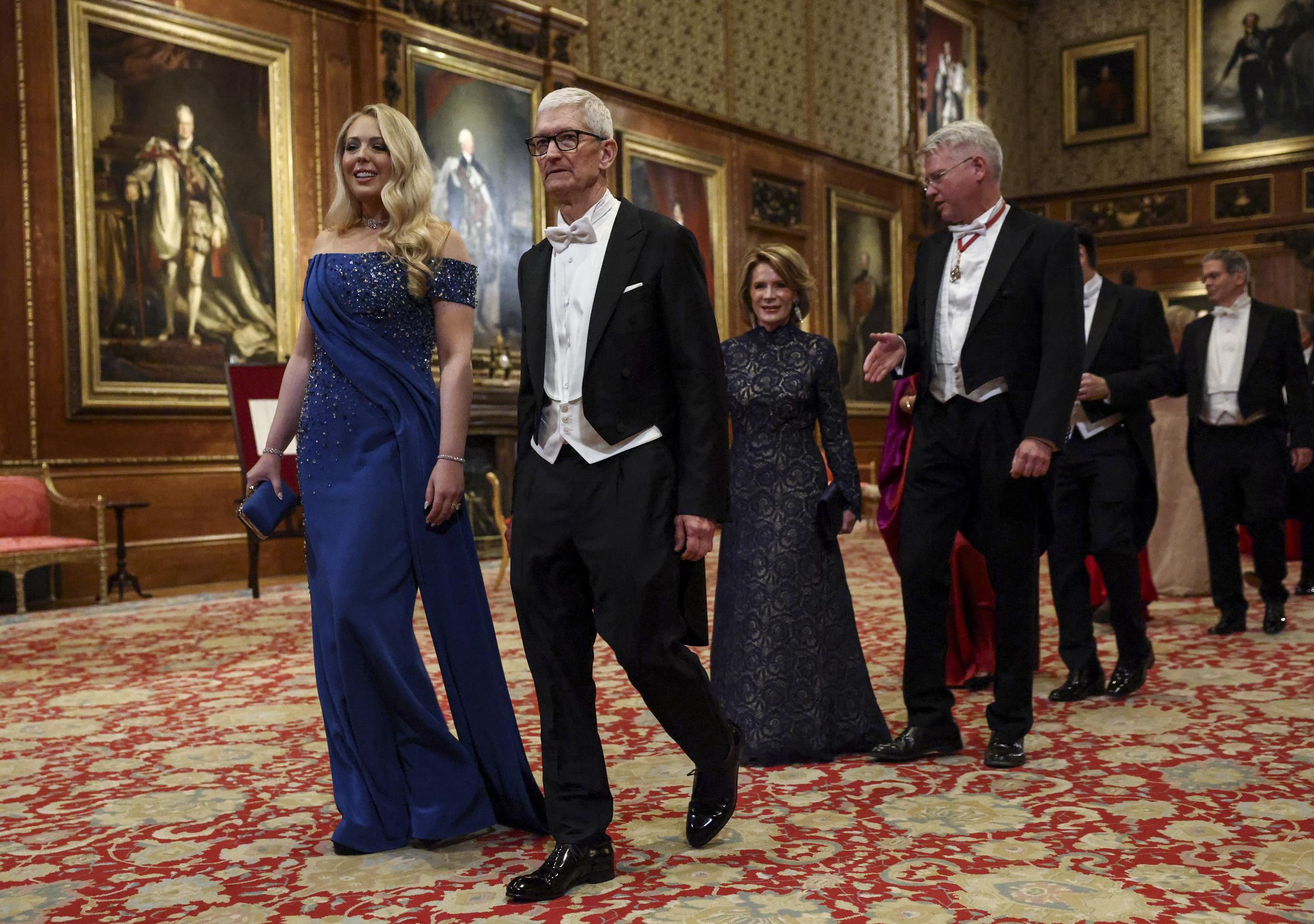 Tiffany Trump and Tim Cook, Apple CEO, during the state visit by the President of the United States of America at Windsor Castle on September 17, 2025, in Windsor, England | Source: Getty Images