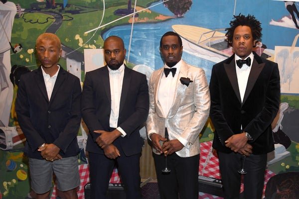 Sean Combs with Pharrell Williams, Kanye West and Jay-Z during his 50th Birthday Bash presented by Ciroc Vodka on December 14, 2019 in Los Angeles, California. | Photo: Getty Images