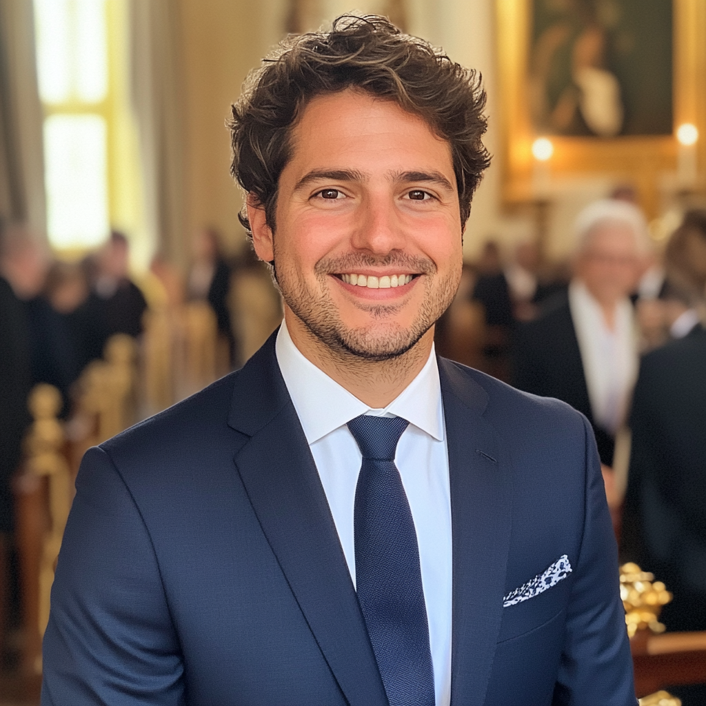 A smiling man in a suit | Source: Midjourney