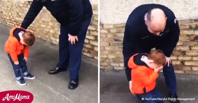 Little boy froze and broke down crying seeing his dad return home from active duty
