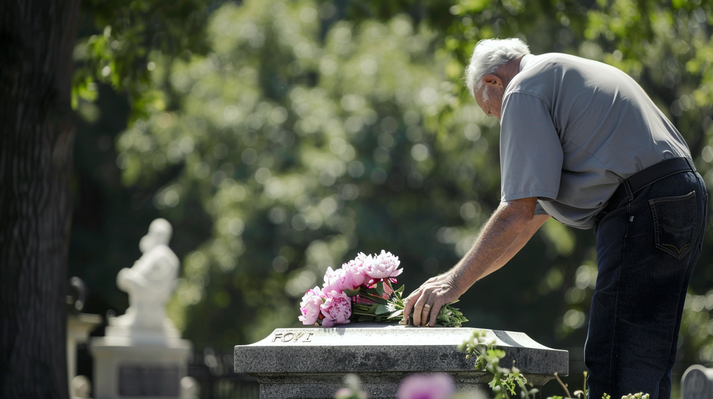 Old man with flowers | Source: Midjourney