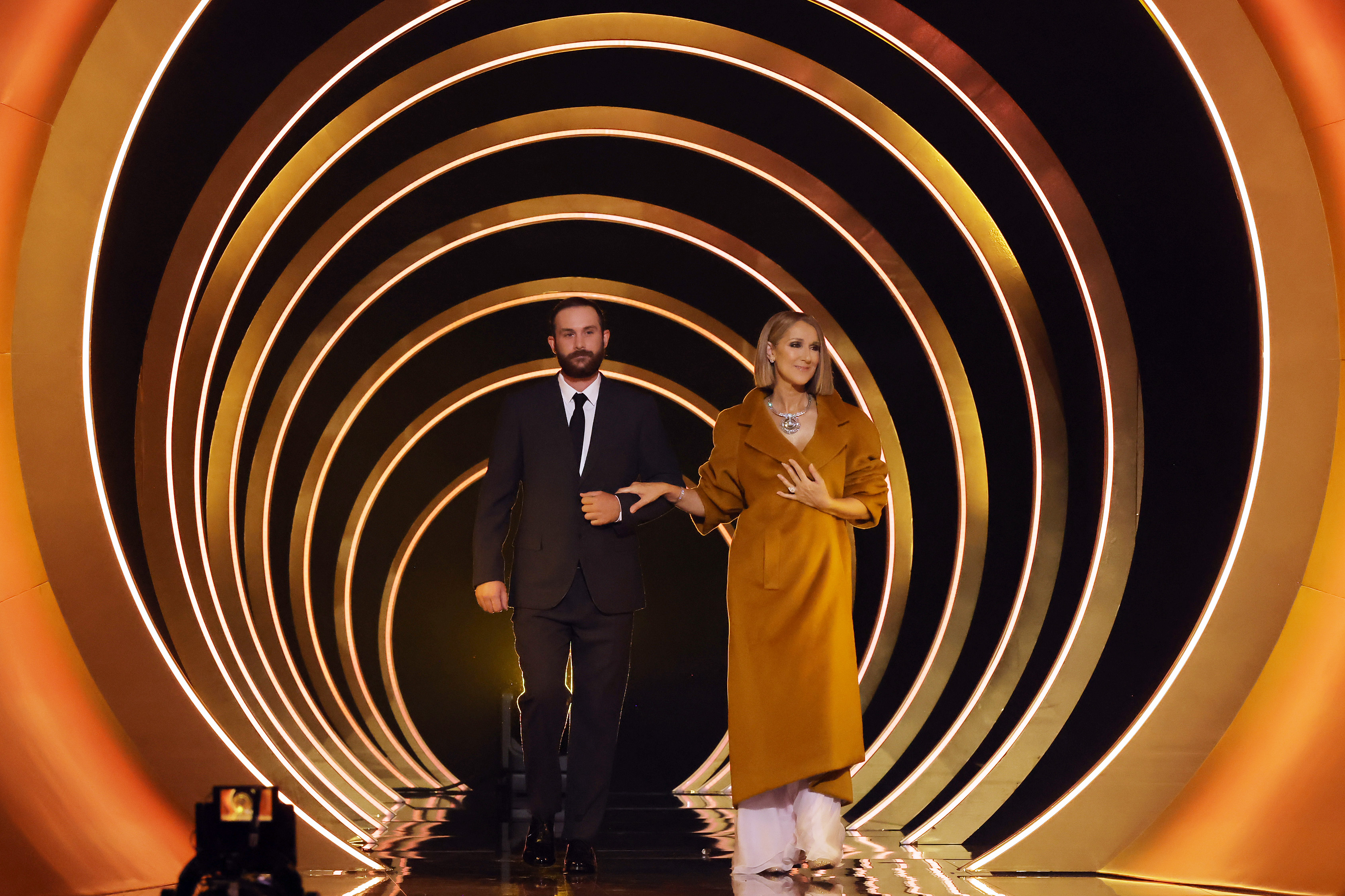 René-Charles Angélil and Céline Dion at the 66th Grammy Awards in Los Angeles, California on February 4, 2024 | Source: Getty Images