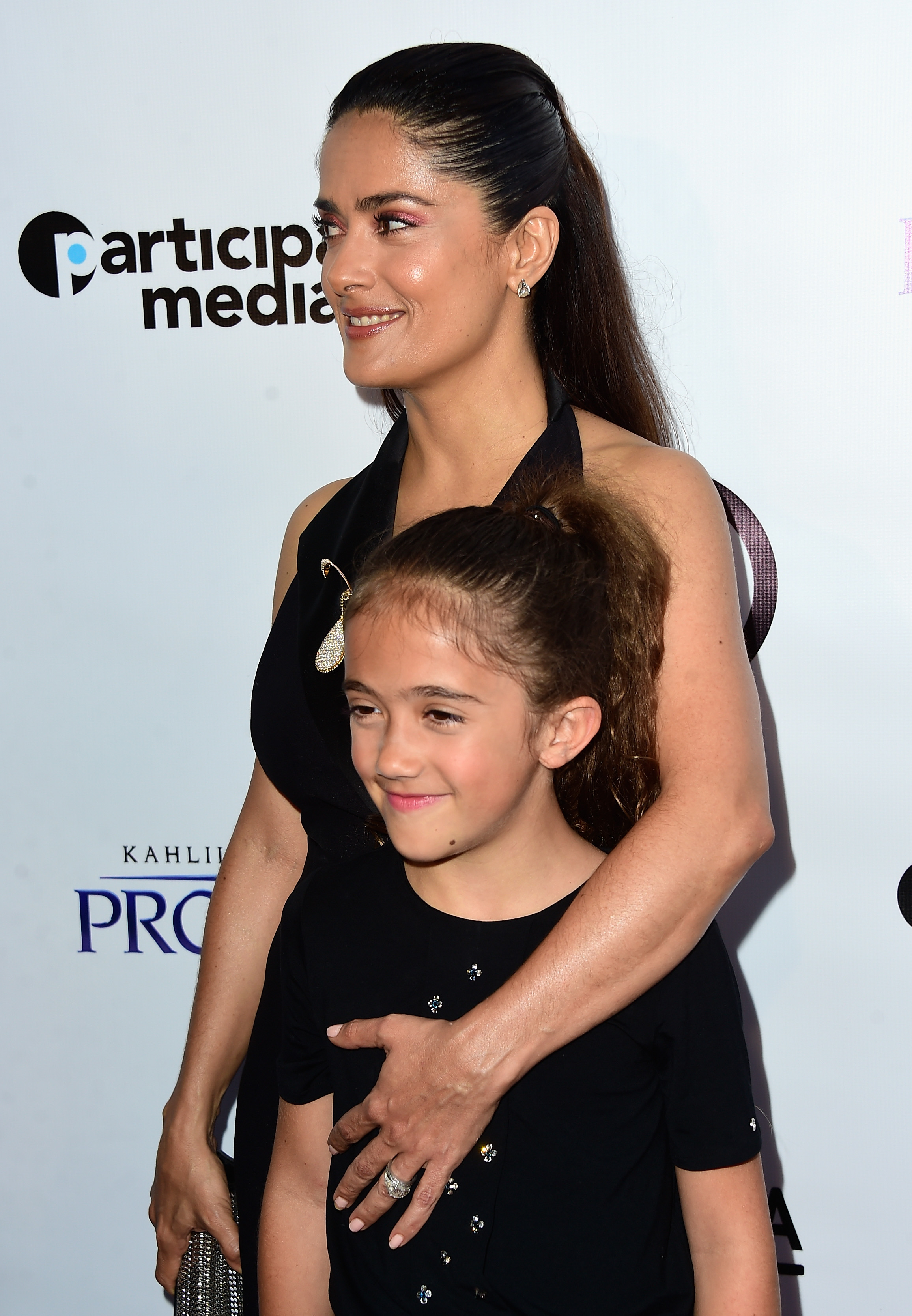 Salma Hayek and Valentina Paloma Pinault arrive at the Screening of GKIDS' "Kahlil Gibran's The Prophet" at Bing Theatre At LACMA in Los Angeles, California, on July 29, 2015. | Source: Getty Images