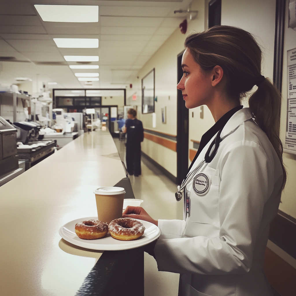 A doctor getting coffee | Source: Midjourney