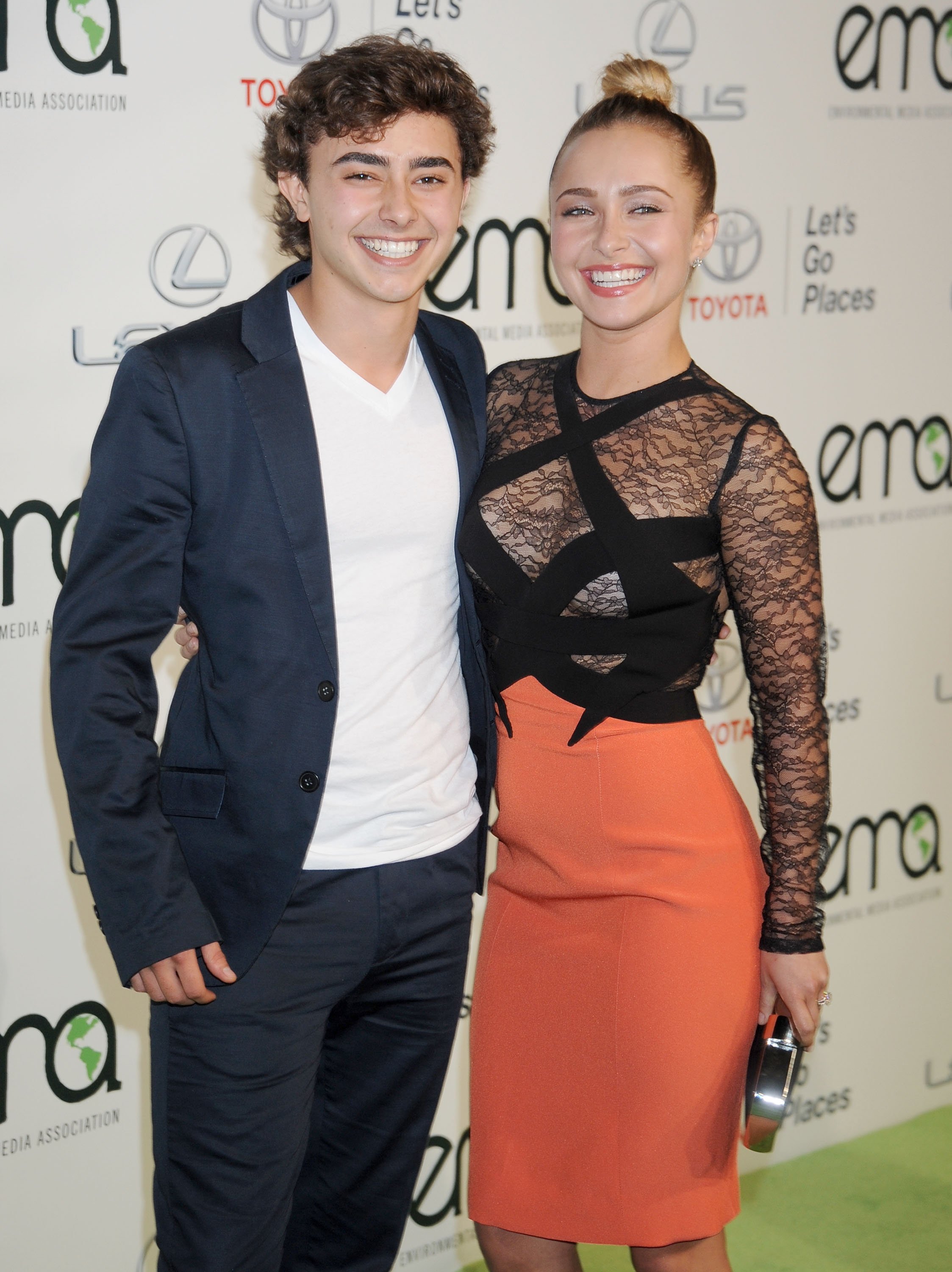 Actors Jansen Panettiere and his sister Hayden Panettiere arrive at the 2013 Environmental Media Awards at Warner Bros. Studios on October 19, 2013 in Burbank, California ┃Source: Getty Images