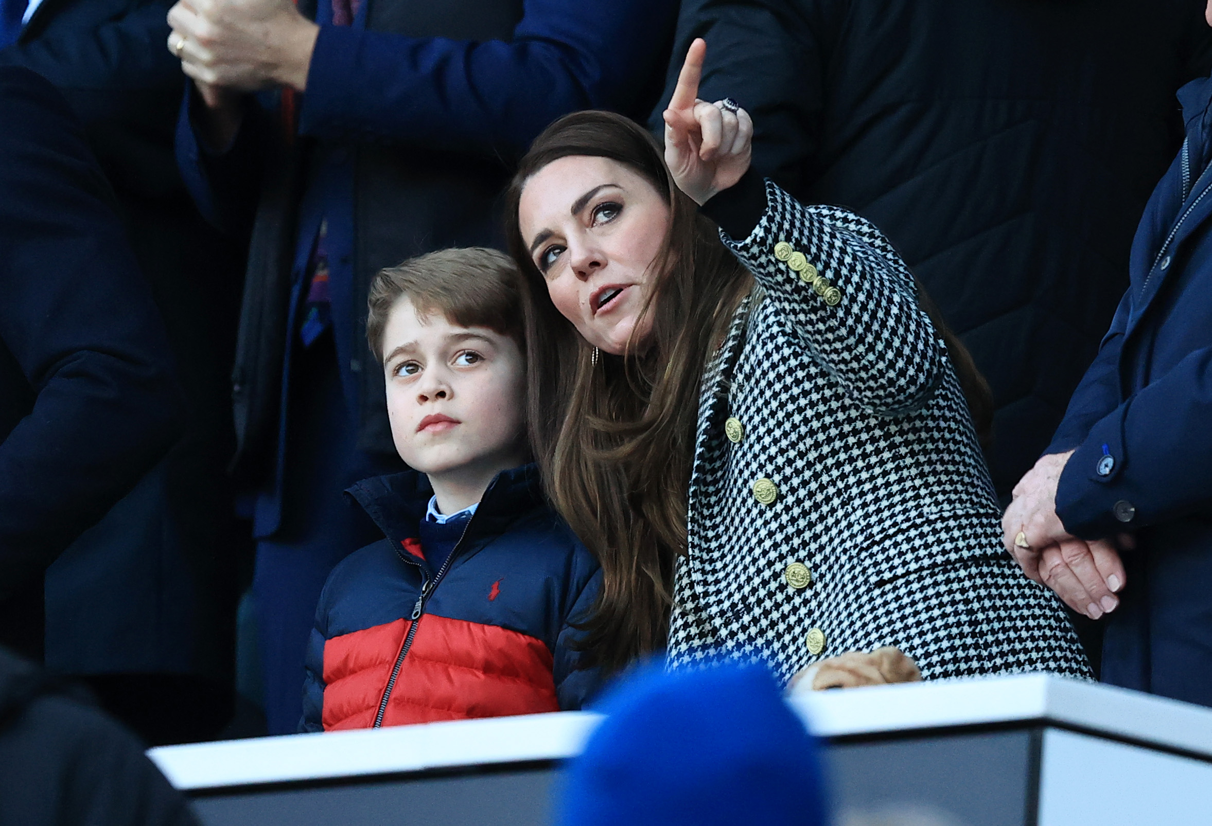 Prince George and Princess Catherine at the Guinness Six Nations Rugby match between England and Wales on February 26, 2022, in London, England. | Source: Getty Images