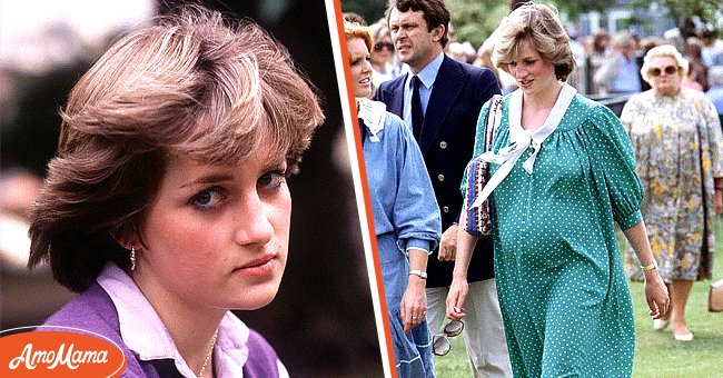 [Left]: Portrait Of Teenager Lady Diana Spencer, Looking Pensive And Shy, Aged 19 At The Young England Kindergarden Nursery School In Pimlico, London. [Right]: Princess Diana At Polo, just two weeks before the birth of her first child, Prince William in 1982. | Source: Getty Images