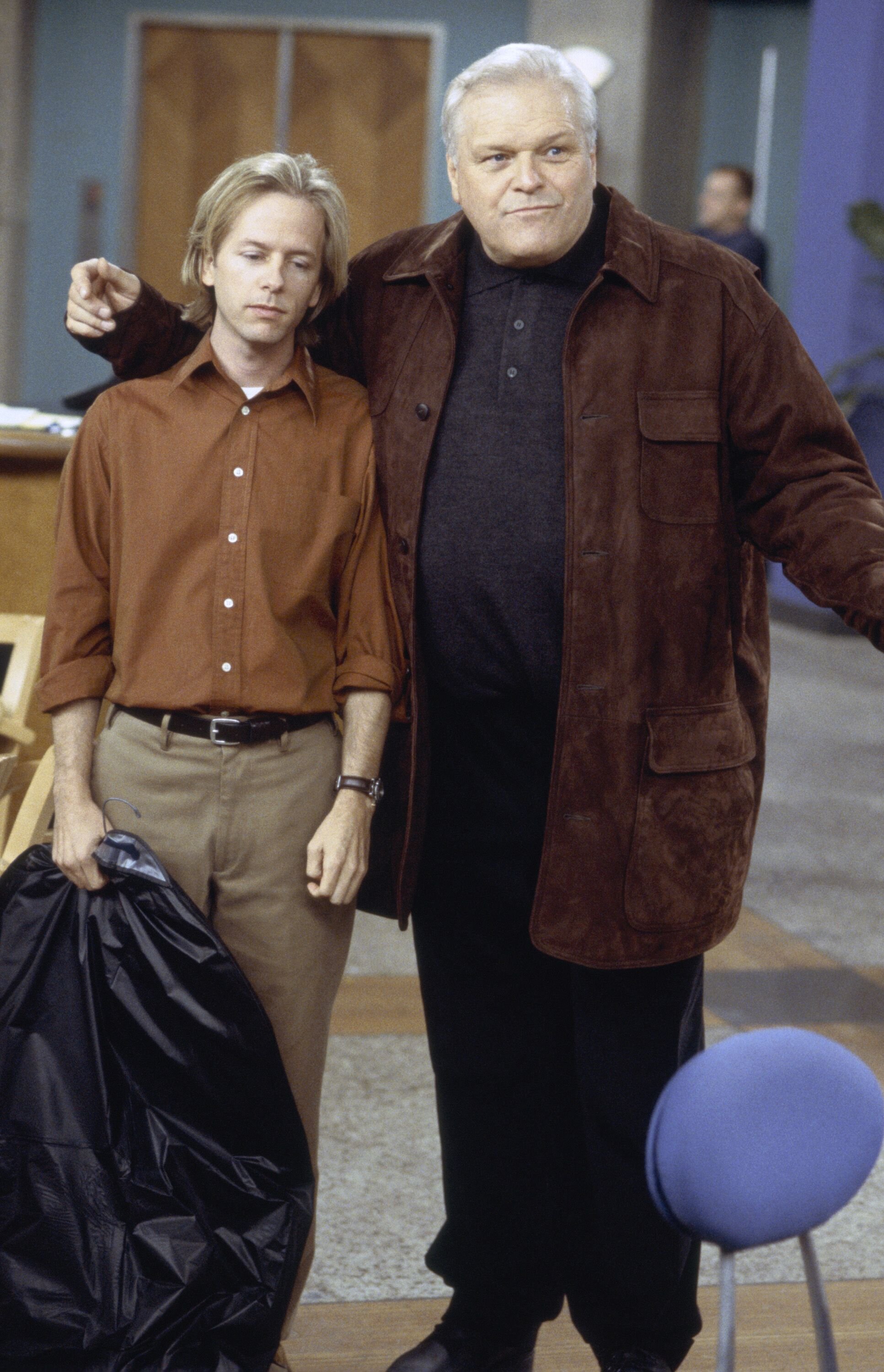 "Nina See's Red Pt. 2" Episode 15 -- Air Date 02/16/1999 -- David Spade as Dennis Finch, Brian Dennehy as Red Finch | Photo: Getty Images