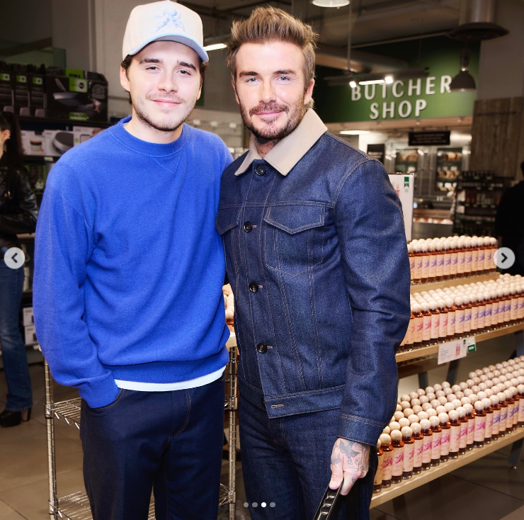 Brooklyn and David Beckham at the launch of Cloud23 | Source: Instagram/davidbeckham