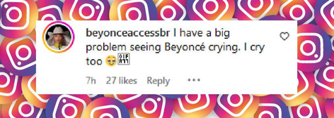 A fan comments on Beyonce Knowles's reaction to Tina Knowles's acceptance speech at the Glamour Women of the Year Awards, from an Instagram post dated October 9, 2024 | Source: Instagram/glamourmag/