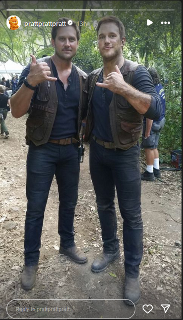 Chris Pratt and Tony McFarr via the actor's instagram stories, on March 15, 2024 | Source: Instagram/prattprattpratt