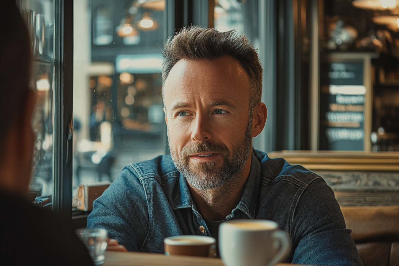 A man sitting in a cafe | Source: Midjourney