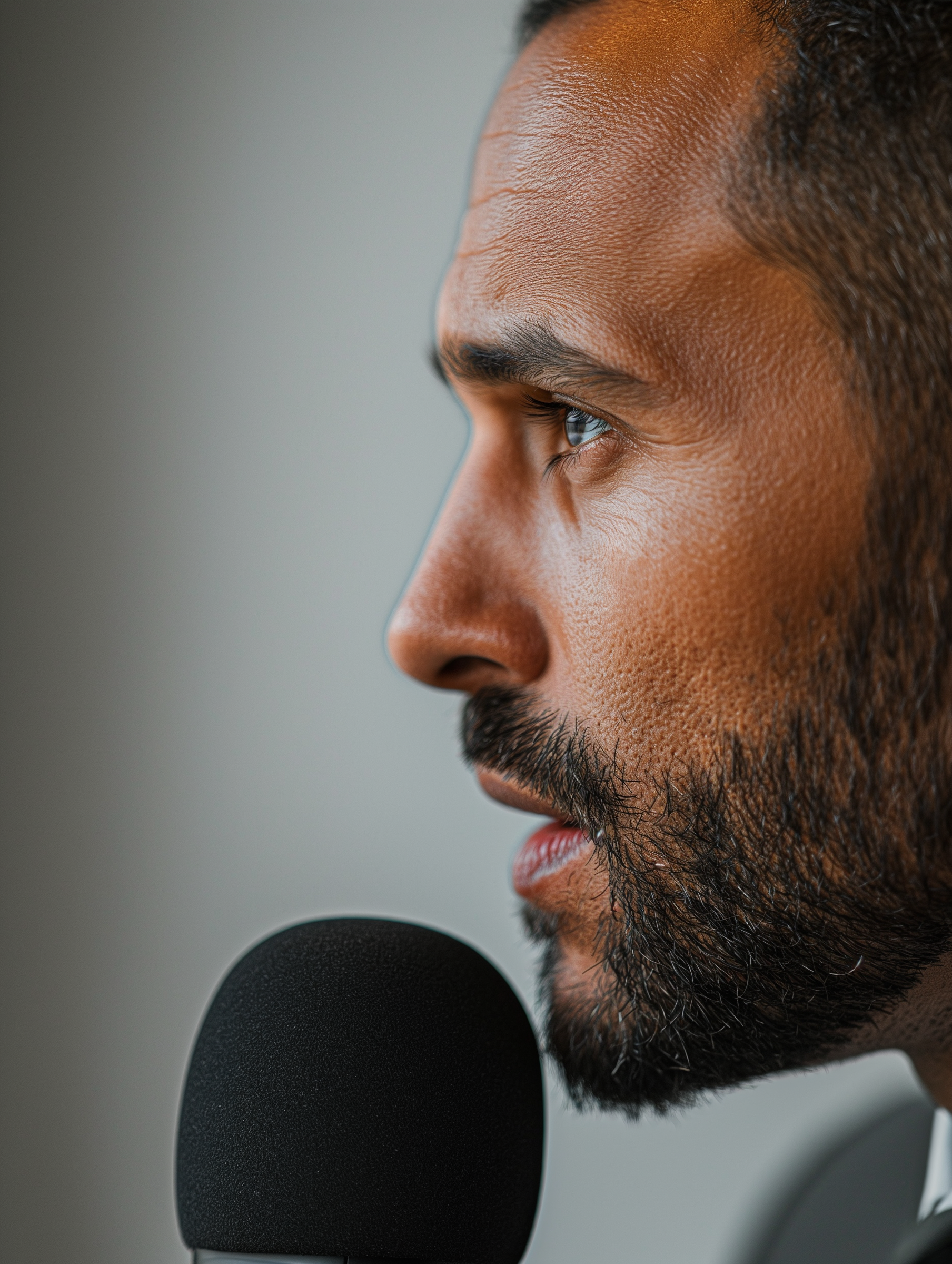 A man speaking into a mic | Source: Midjourney