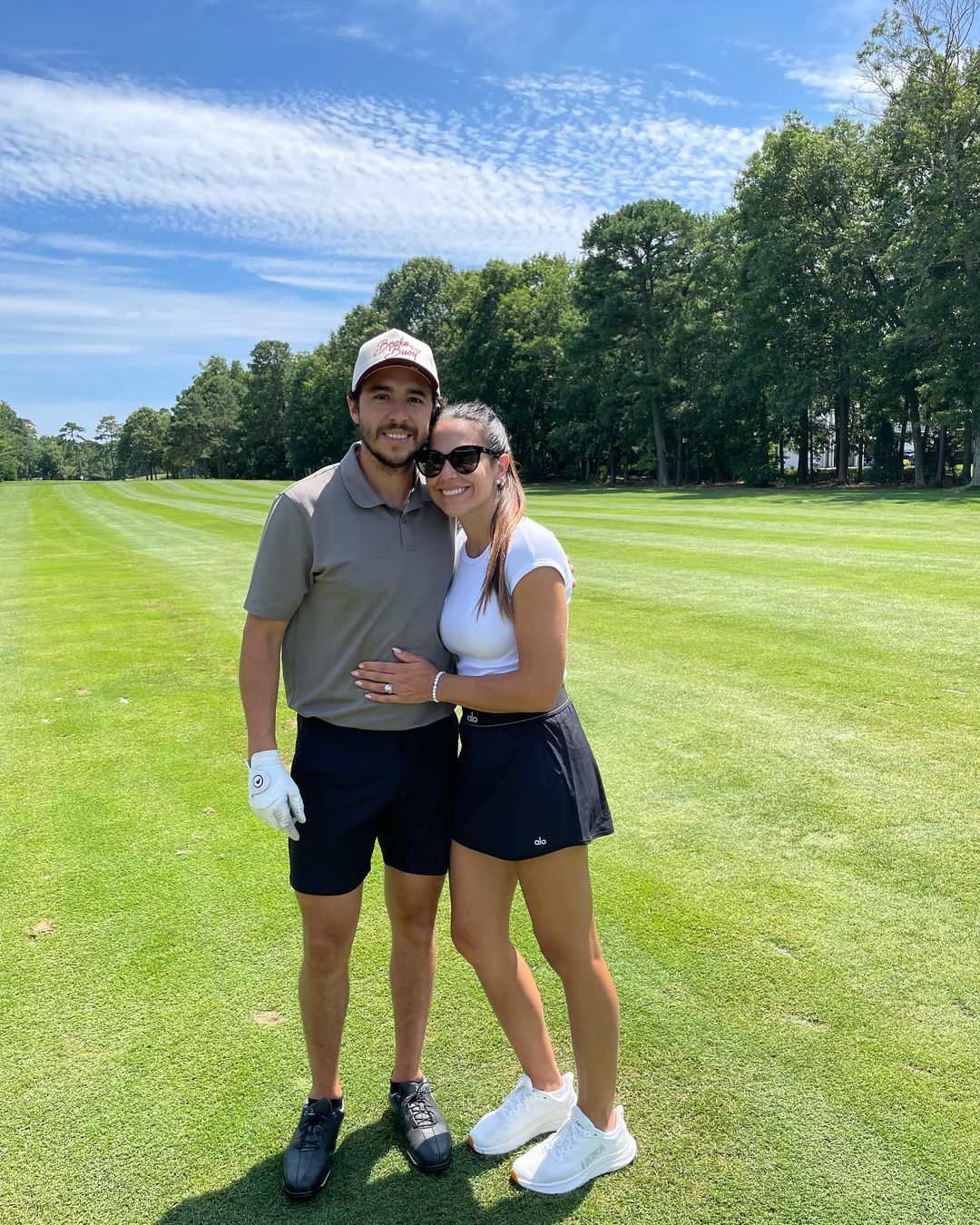 Johnny and Meredith Gaudreau on a golf course, from an Instagram slideshow of photos, dated September 1, 2024 | Source: Instagram/meredithgaudreau_