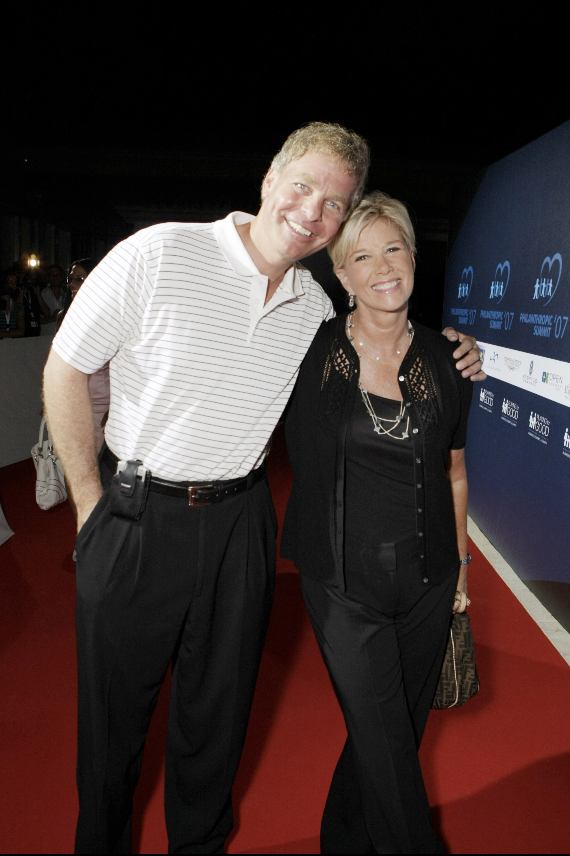 Jeff Konigsberg and Joan Lunden at the Playing for Good Foundation Poolside Party at the Dorint Hotel in Mallorca, Spain on August 30, 2007. | Source: Getty Images
