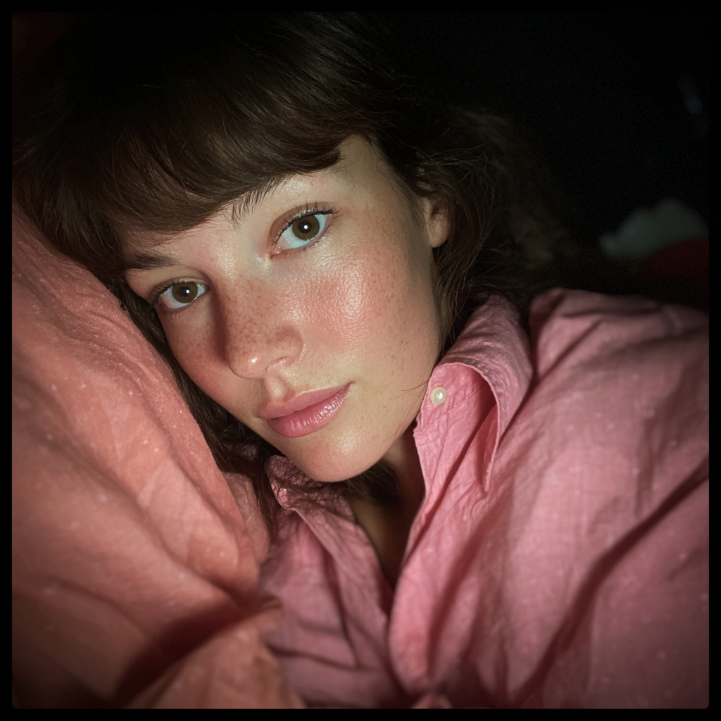 A woman lying in her bed at night | Source: Midjourney