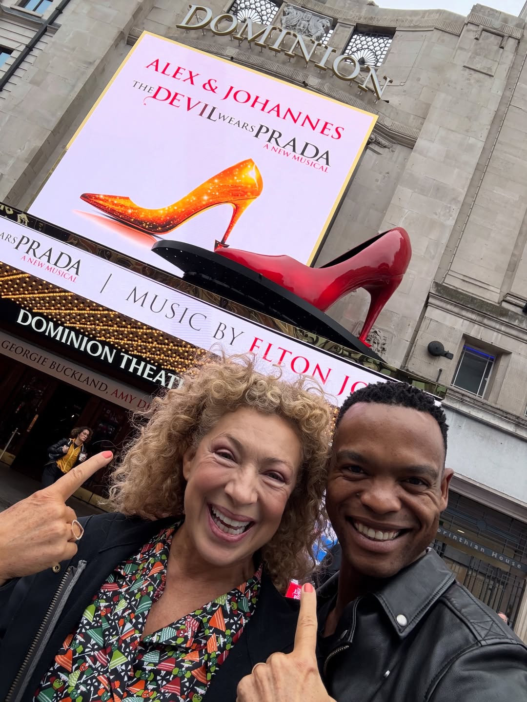 Alex Kingston and Johannes Radebe pose for a selfie posted on 30 November 2025. | Source: Instagram/alexkingstonofficial