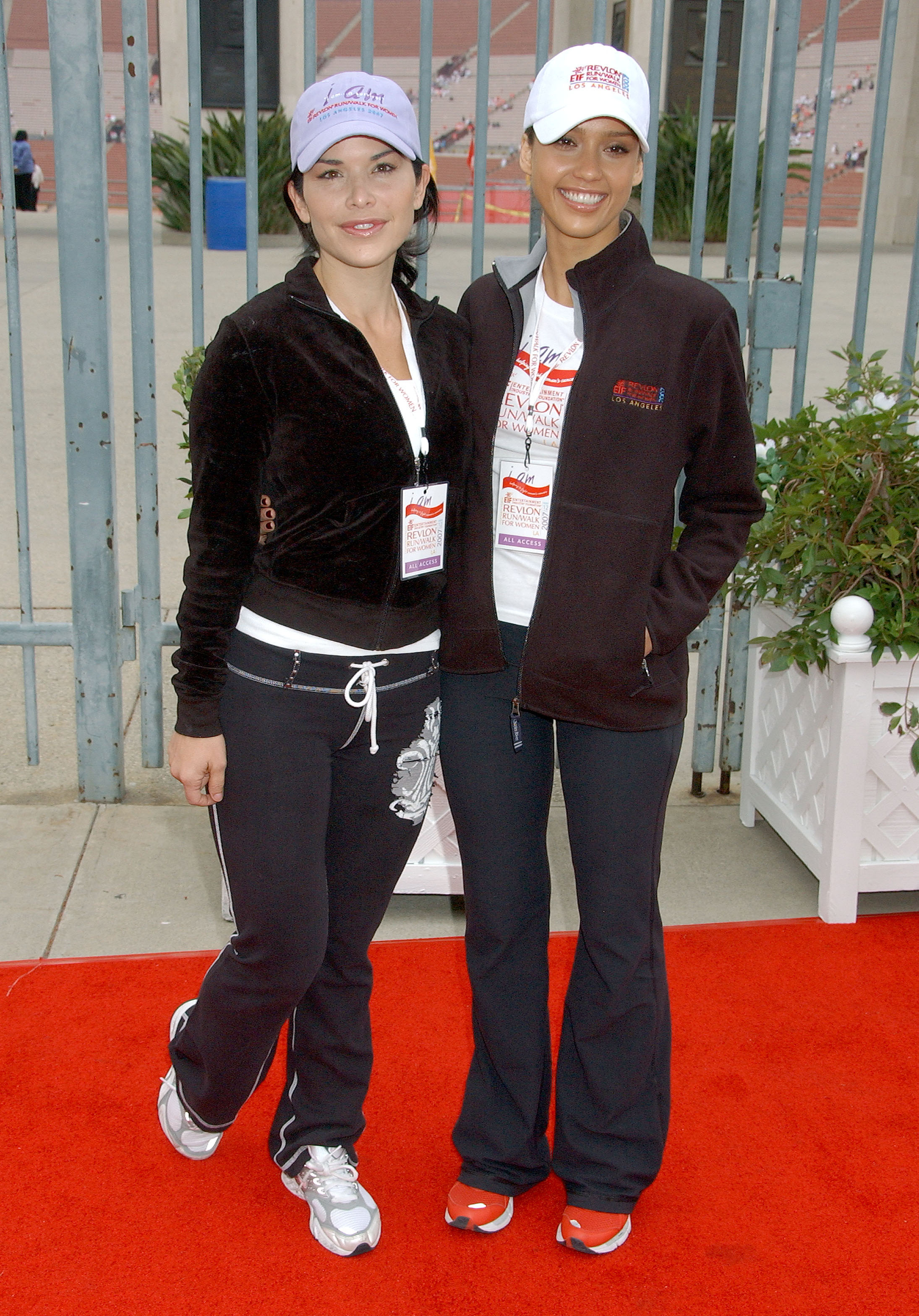 Jessica Alba and Lauren Sanchez during the 14th Annual Entertainment Industry Foundation Revlon Run/Walk for Women on May 12, 2007, at Los Angeles Memorial Coliseum in Los Angeles, California | Source: Getty Images