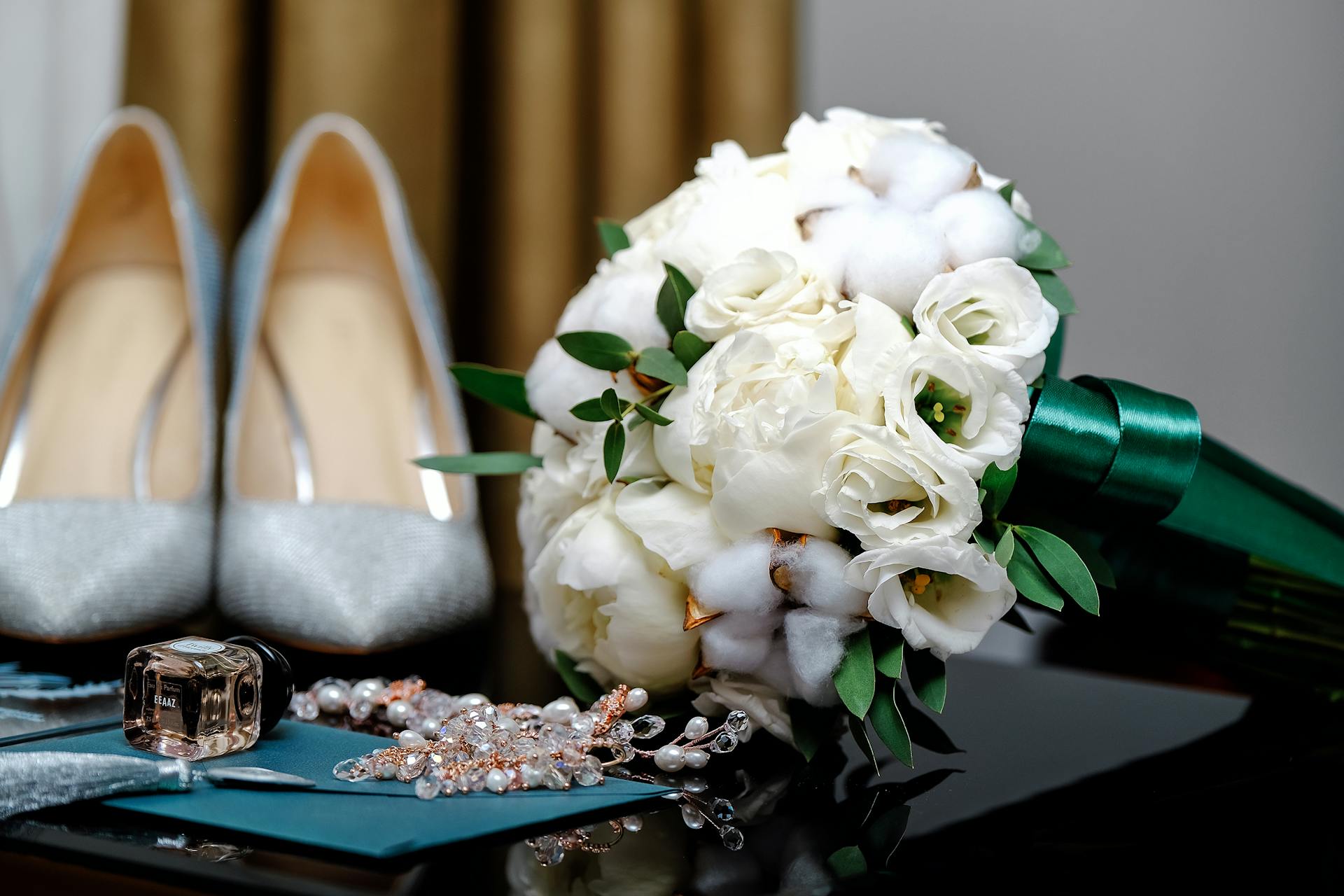 Wedding accessories on a table | Source: Pexels