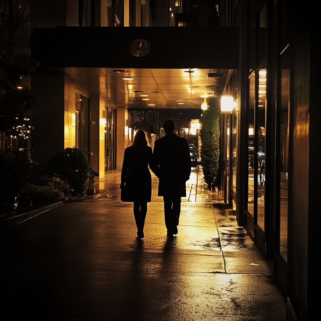 A couple walking away | Source: Midjourney