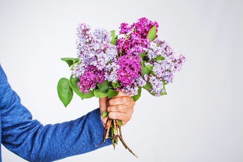 A man apologising with flowers. | Source: Shutterstock.