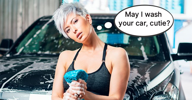 The good-looking girls volunteer to wipe the car's windshield with a rag and Windex. | Photo: Shutterstock