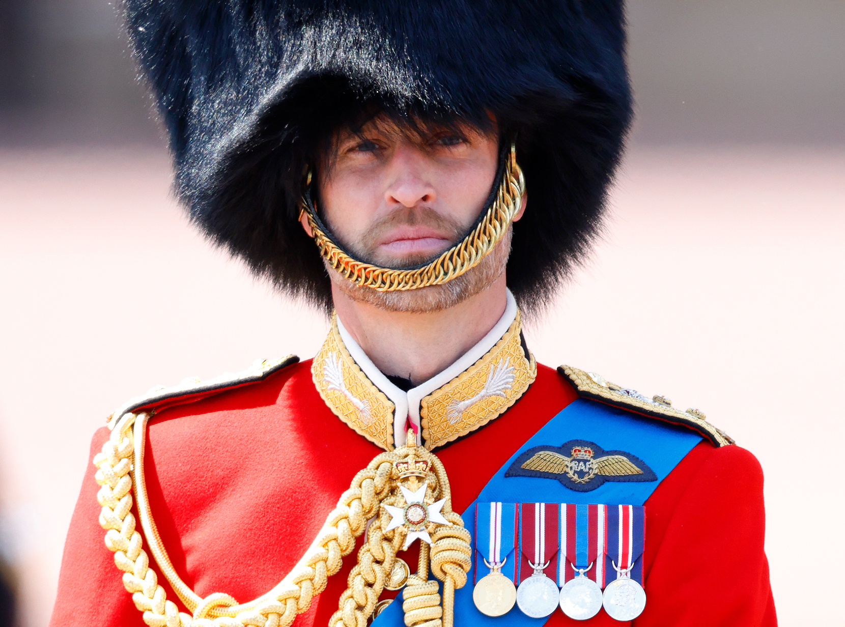 Prince William watches while on horseback outside Buckingham Palace during Trooping the Colour on June 14, 2025 in London, England | Source: Getty Images