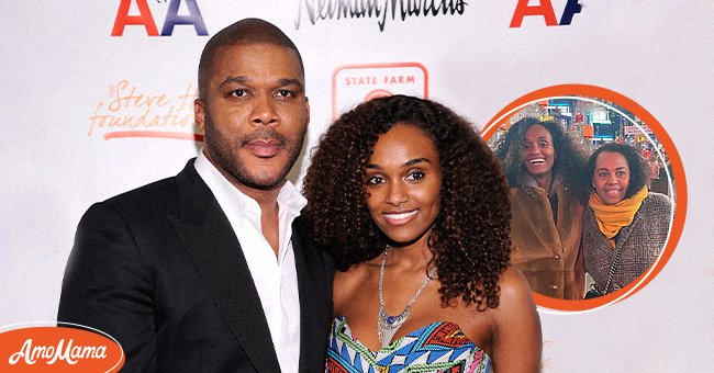 Tyler Perry and Gelila Bekele pictured at the 2nd annual Steve Harvey Foundation gala, 2011, New York [Main Picture]. Bekele and her mother pictured in New York in a recent Instagram photo [Circle]. | Photo: Getty Images & Instagram/gelila.bekele