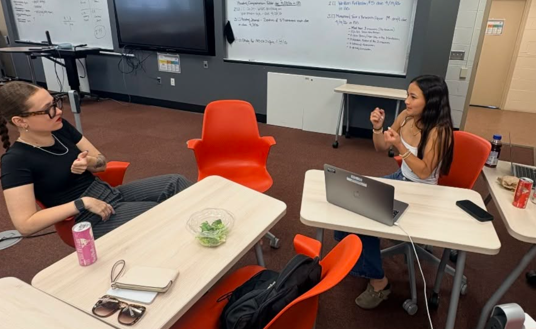 Kaylee Hottle (right) participates in a Debate Bowl practice session with her English teacher and coach, Mali Shadi Nikkhah. Nikkhah later remembered Kaylee's curiosity and commitment to improving her skills. | Source: Facebook/mali.shadi.nikkhah