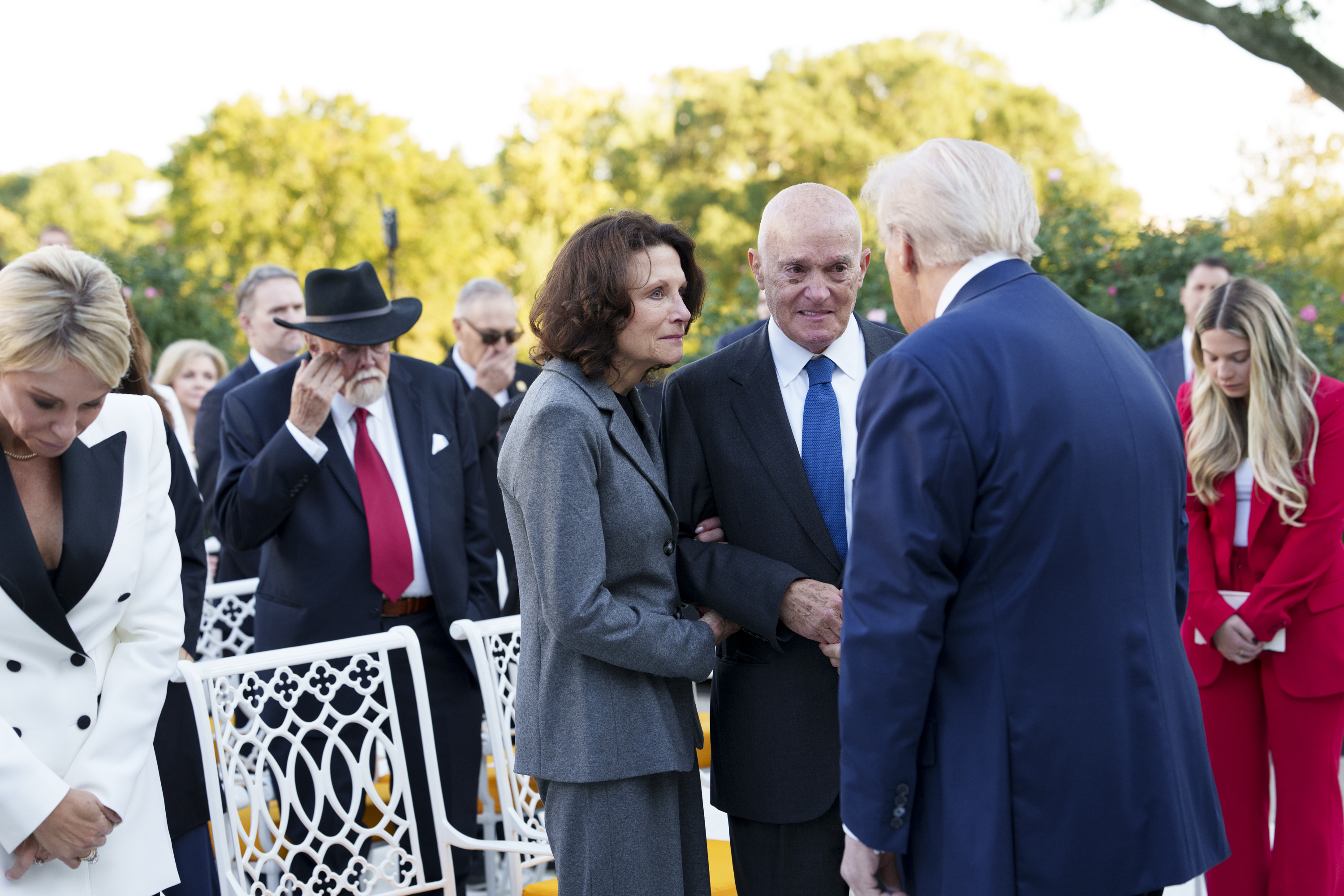 Robert W. Kirk and Kathryn Kirk with Charlie Kirk, from a post dated October 15, 2025 | Source: X/WhiteHouse