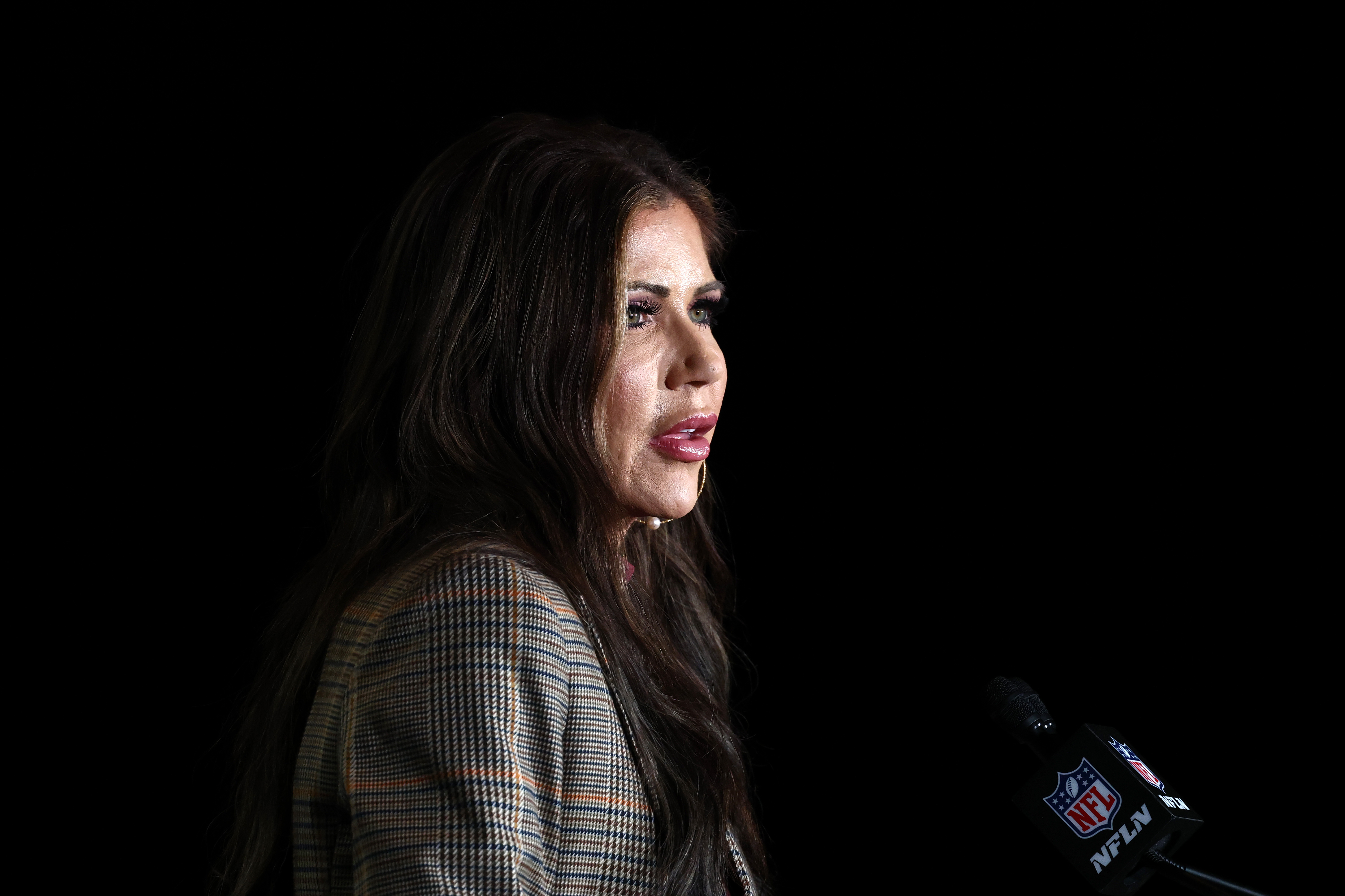 Kristi Noem speaking during the conference. | Source: Getty Images