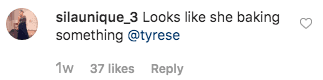 Screenshot of fan comment on Tyrese Gibson’s post | Photo: Instagram/tyrese