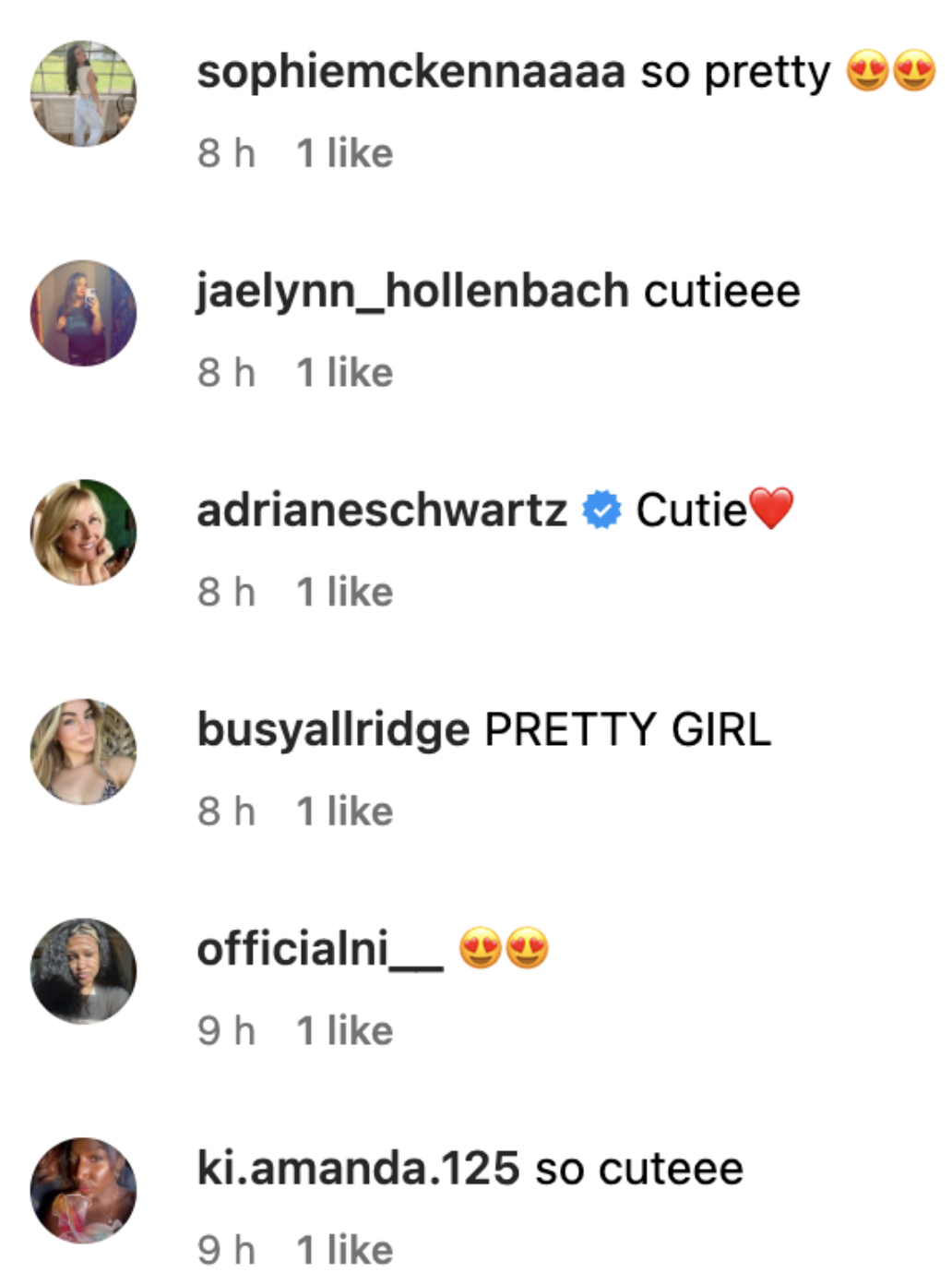 Screenshot of comments on Hannah Gosselin's Instagram post. | Source: Instagram/HannahGosselin