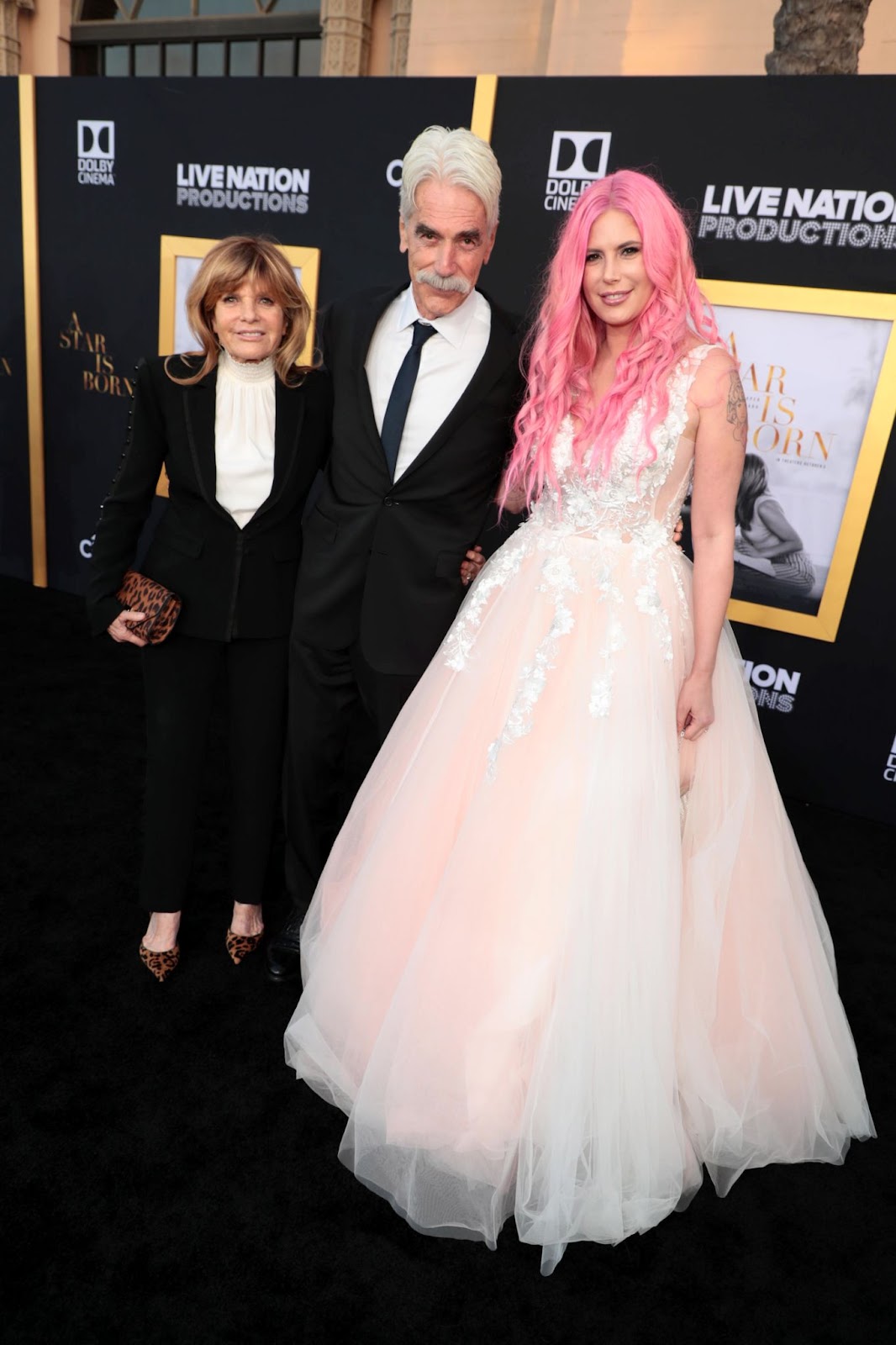 Katharine Ross with Sam and Cleo Elliott at the premiere of "A Star is Born" on September 24, 2018, in Los Angeles, California | Source: Getty Images