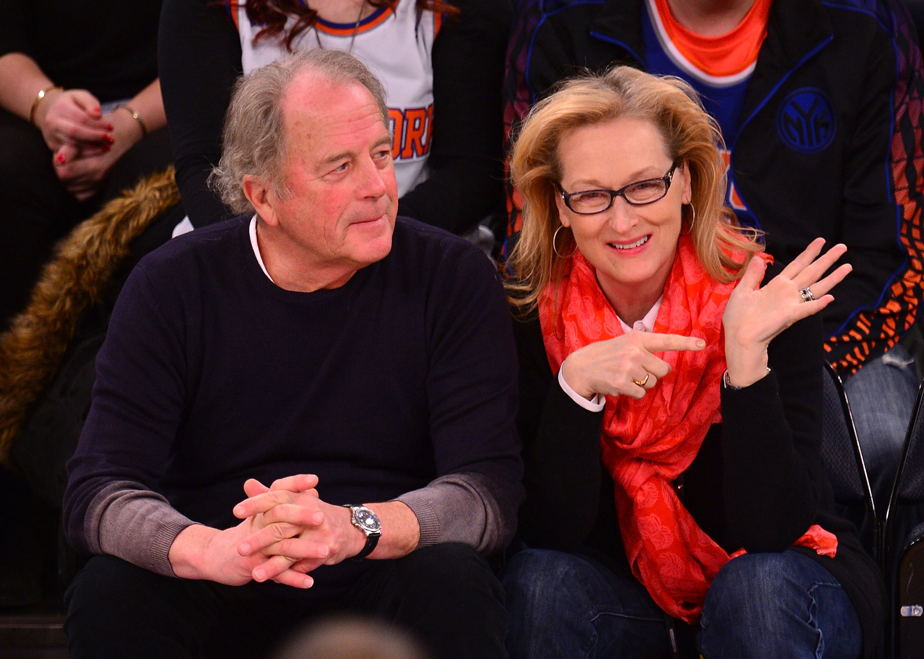 Don Gummer and Meryl Streep attend the Los Angeles Lakers vs New York Knicks game at Madison Square Garden on January 26, 2014 in New York City. | Source: Getty Images