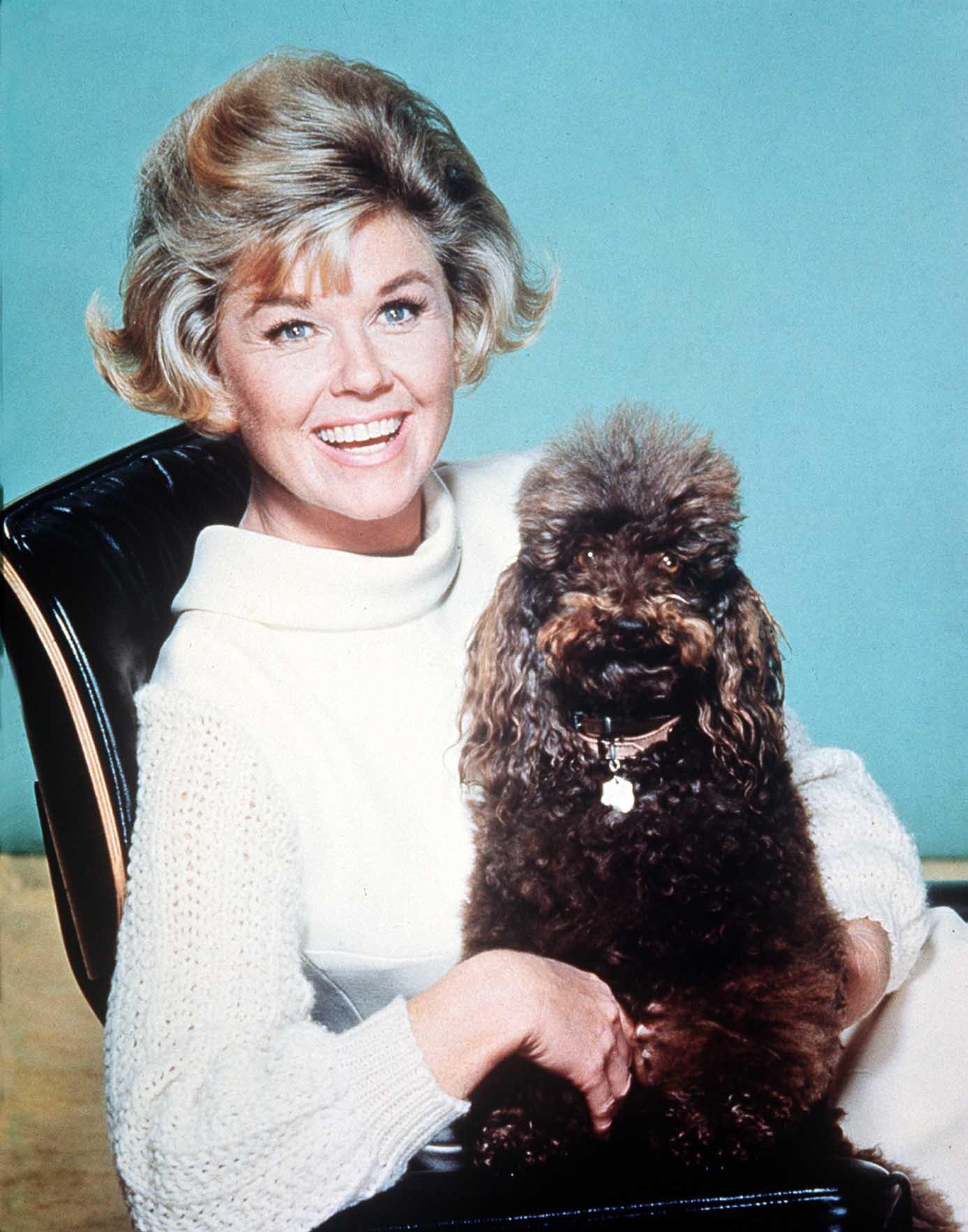 American actress and singer Doris Day with a dog in 1968 | Photo: Getty Images
