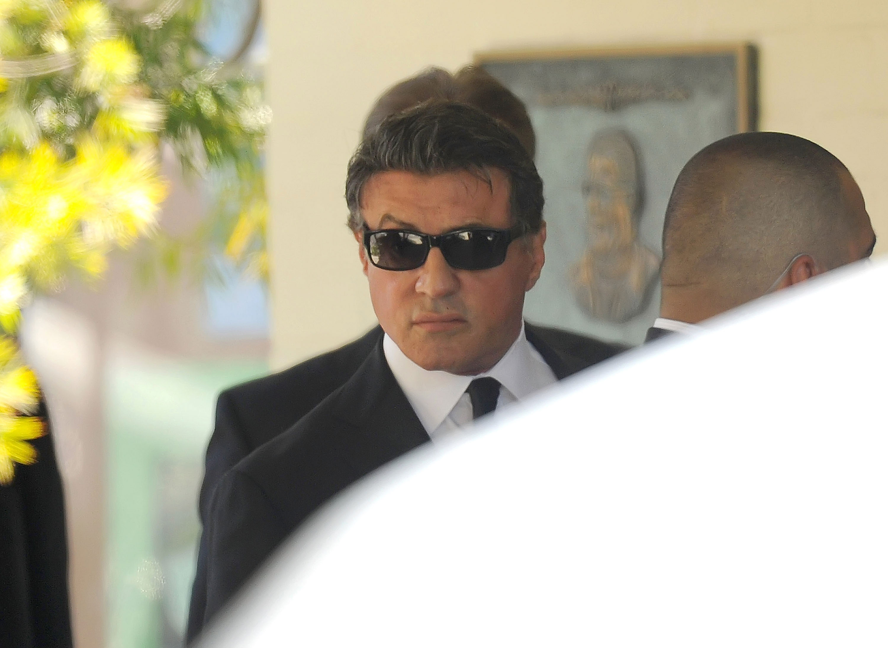 Sylvester Stallone attending the memorial service for his son, Sage Stallone, in Los Angeles, California, on July 21, 2012 | Source: Getty Images