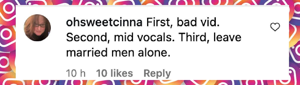 A netizen's comment aimed at Maggie Baugh, dated October 10, 2025 | Source: Instagram/maggie_baugh