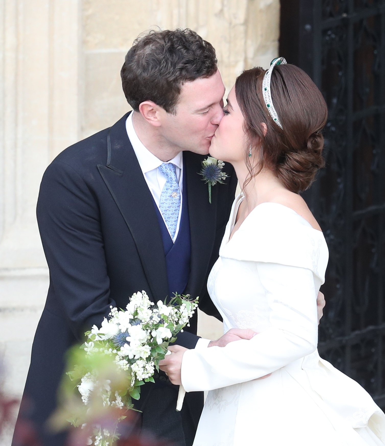 Die Jungvermählten Prinzessin Eugenie von York und Mr. 2 verlassen das Haus nach ihrer Hochzeit in der St. George's Chapel am 12. Oktober 2018 in Windsor, England. | Quelle: Getty Images