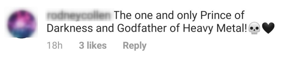 Fan comments underneath Ozzy Osbourne's photo | Photo: Instagram/ ozzyosbourne