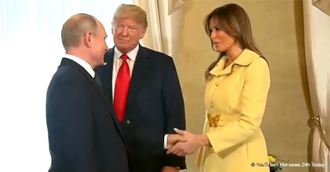 Melania Trump's horrified reaction after shaking Putin's hand goes viral (video)