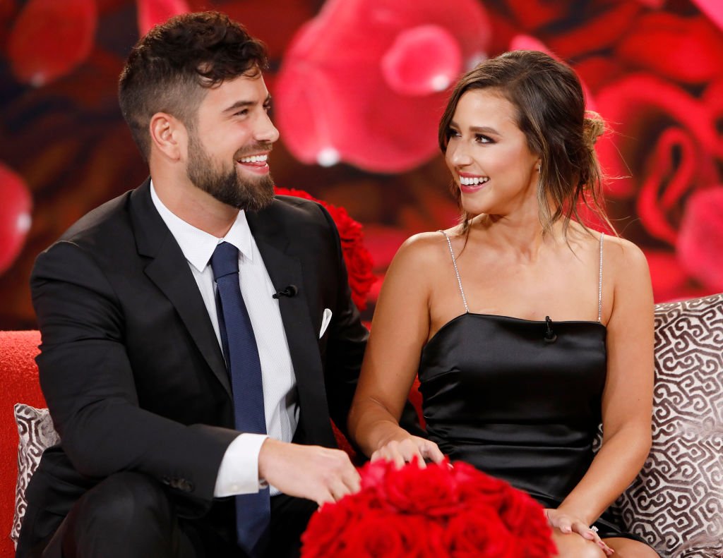 Katie Thurston and Blake Moynes during an episode of "Jimmy Kimmel Live!" on August 9, 2021. | Photo: Getty Images