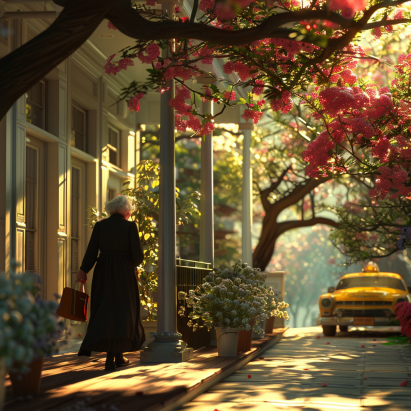 An older lady walking on a porch | Source: 