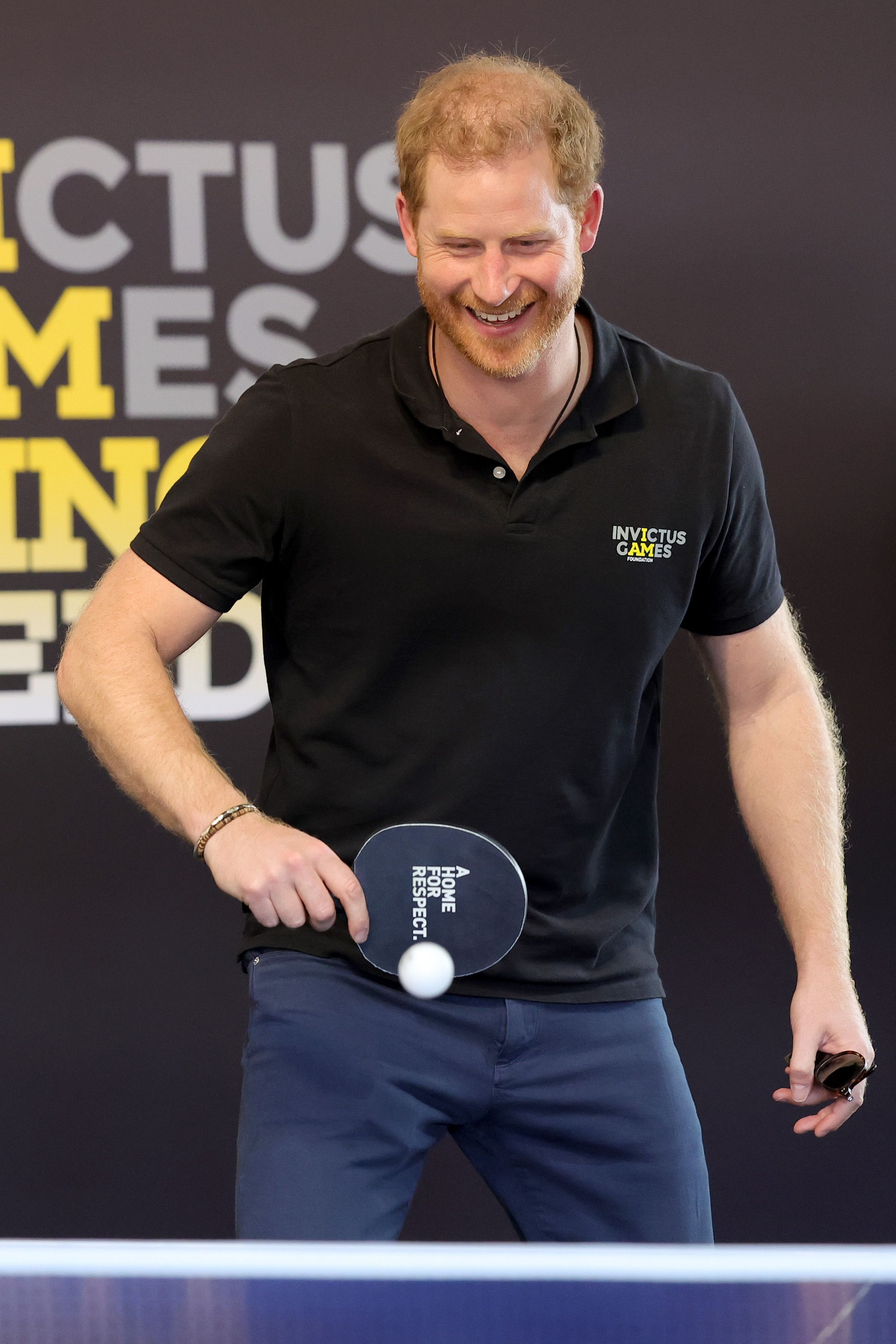 Prince Harry, Duke of Sussex plays table tennis at the Invictus Games The Hague 2020 at Zuiderpark on April 19, 2022 in The Hague, Netherlands. | Source: Getty Images