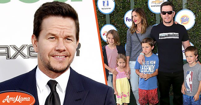 Mark Wahlberg on June 21, 2012 in Hollywood, California [left]. Wahlberg, his wife Rhea Durham, and their children on April 26, 2015 in West Hollywood, California | Photo: Shutterstock - Getty Images