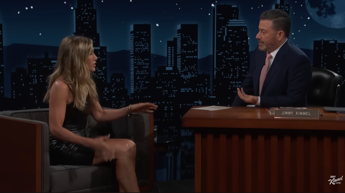 Jennifer Aniston on "Jimmy Kimmel Live," shared on October 3, 2024 | Source: YouTube.com/JimmyKimmelLive