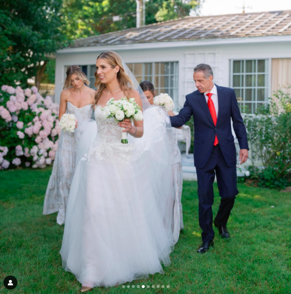 Michaela, Mariah and Cara Kennedy Cuomo with Andrew Cuomo on Mariah Kennedy Cuomo's wedding day, posted on July 24, 2024 | Source: Instagram/overthemoon