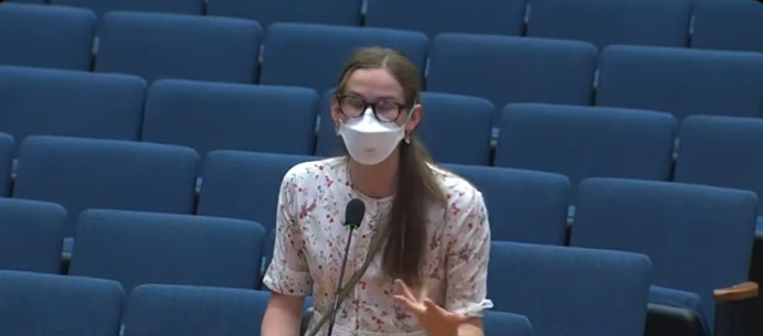 Violet Affleck attends a public discussion on Los Angeles's public health measures at the LA County Board of Supervisors, posted in July 2024. | Source: x.com/joaquinlife