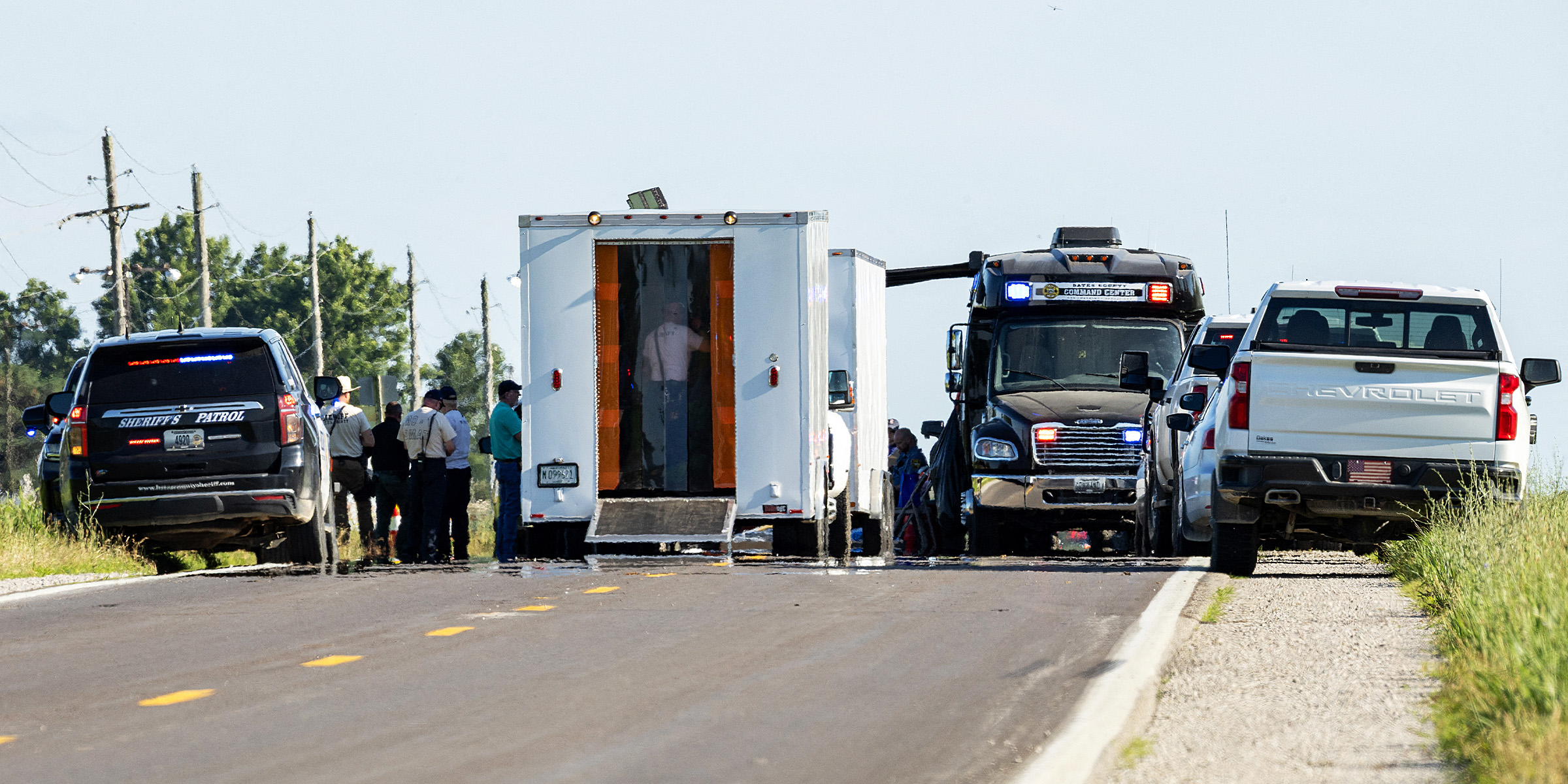 Command Vehicles Line Road Near Scene of Fatal Missouri Plane Crash | Source: Getty Images