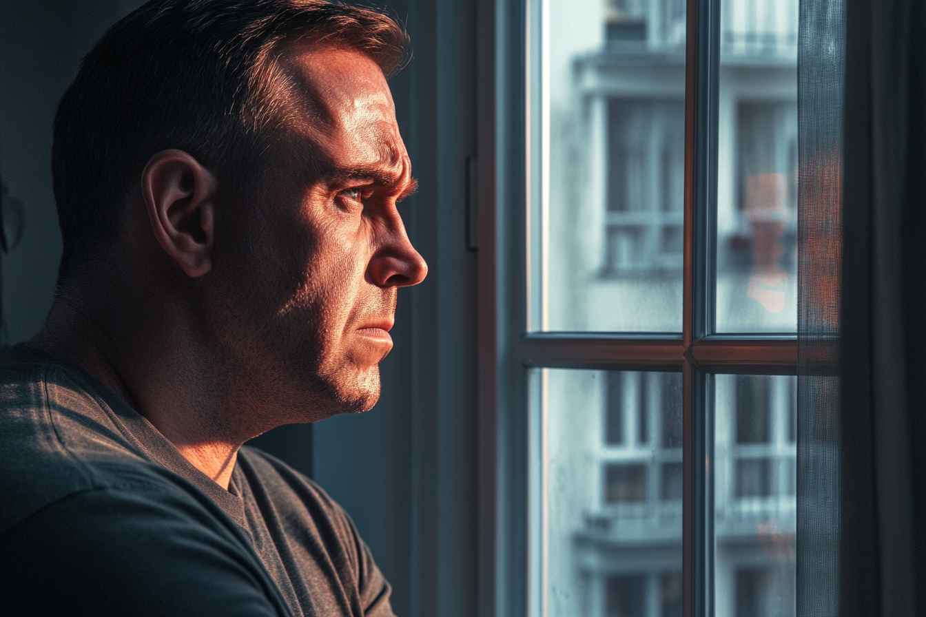 A furious man looking out the window | Source: Midjourney